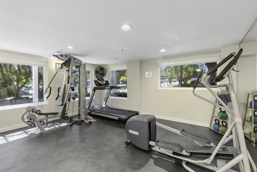 Spacious Fitness Facility with Large Oversized Windows Spacious Fitness Facility with Large Oversized Windows at Sir Gallahad Apartment Homes, Washington